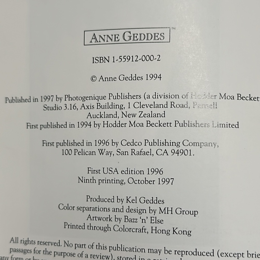 Anne Geddes vintage Journal Down in the Garden 1997 and Address book 1994 bundle - Picture 4 of 6
